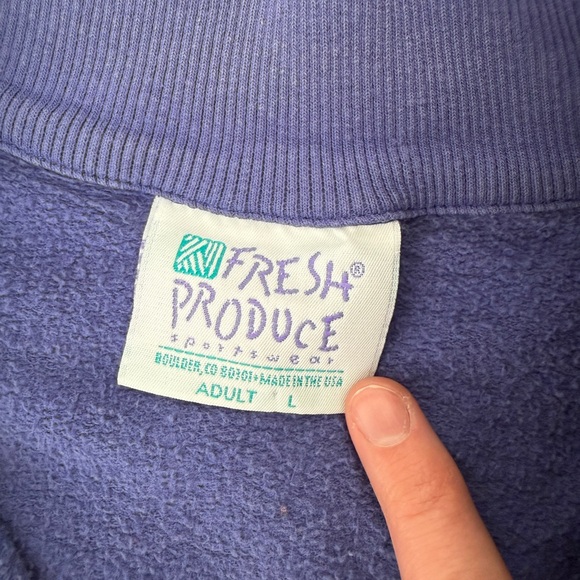 Blue 1/4 Zip Pullover Sweater with Fish Design by Fresh Produce - Picture 5 of 6